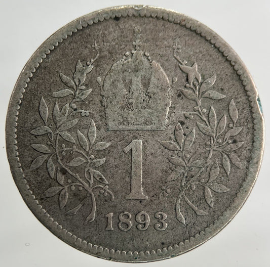 1893 Austria - Hungary 1 Korona Silver Coin | Collectable Grade