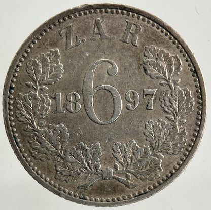 1897 South Africa Sixpence Silver Coin | Very High Grade