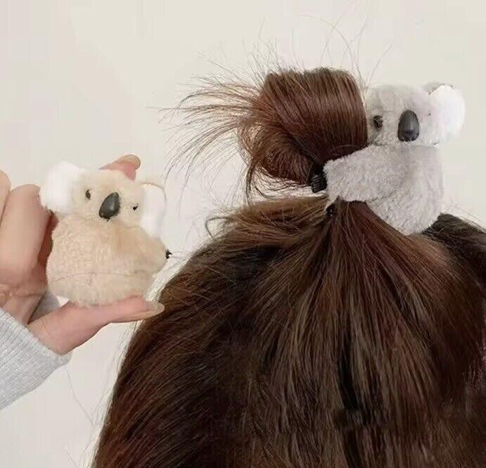 2 x Cute Koala Bear Animal Claw Clip Attach To Wire Hair Hanging