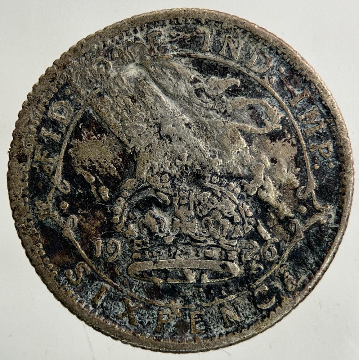 1926 George V Sixpence Silver Coin | Worn Grade