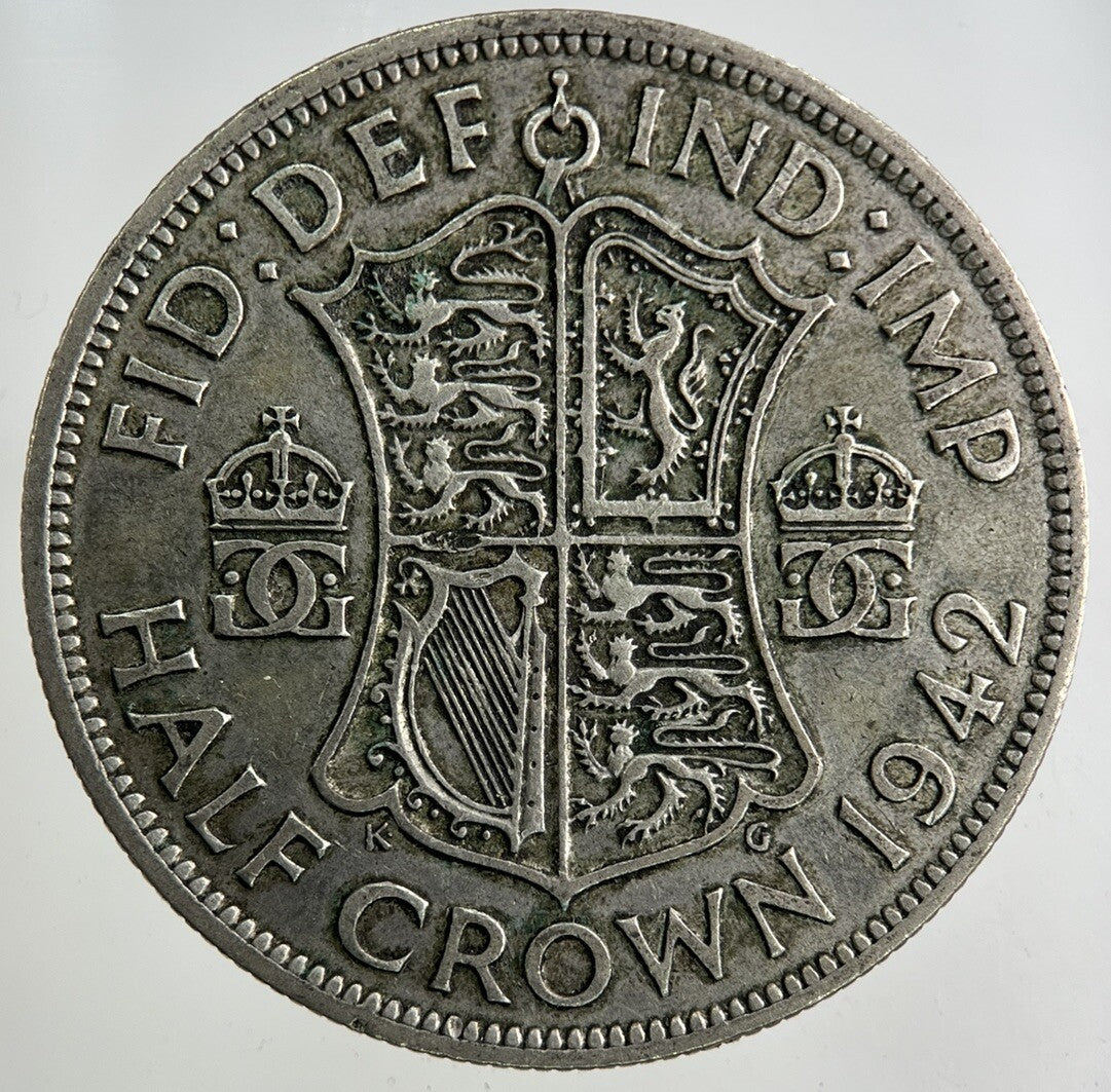 1942 George VI Half - Crown Silver Coin | Fine Collectable Grade