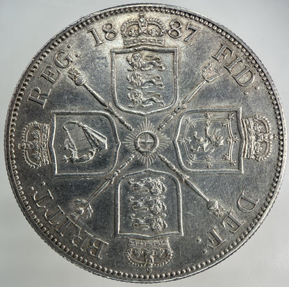 1887 Victoria Double Florin Silver Coin | Very High Grade