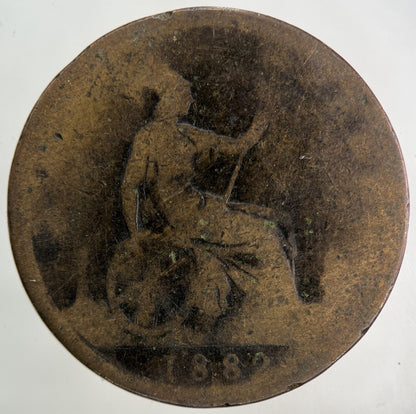 1882 Victoria One Penny Coin | Worn Grade