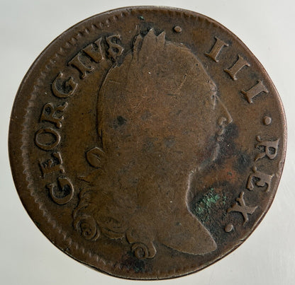 1781 Irish Half - Penny Coin | Fine Collectable Grade