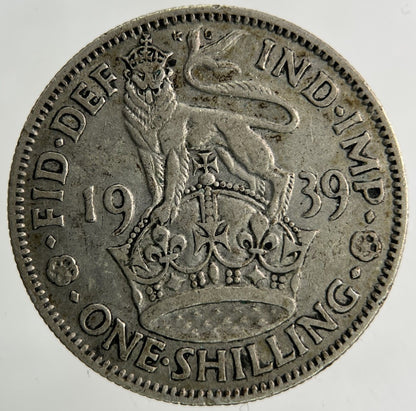 1939 George VI Shilling Silver Coin | Fine Collectable Grade