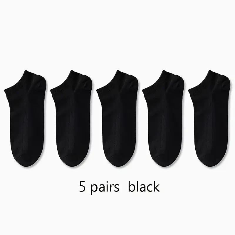 5 Pack Womens Trainer Black Ankle Socks Invisible Cotton Low Cut Sports Socks