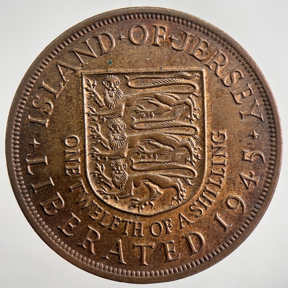 1945 Jersey 1/12th One - Twelfth - Of - A - Shilling Coin | Very High Grade | a7473