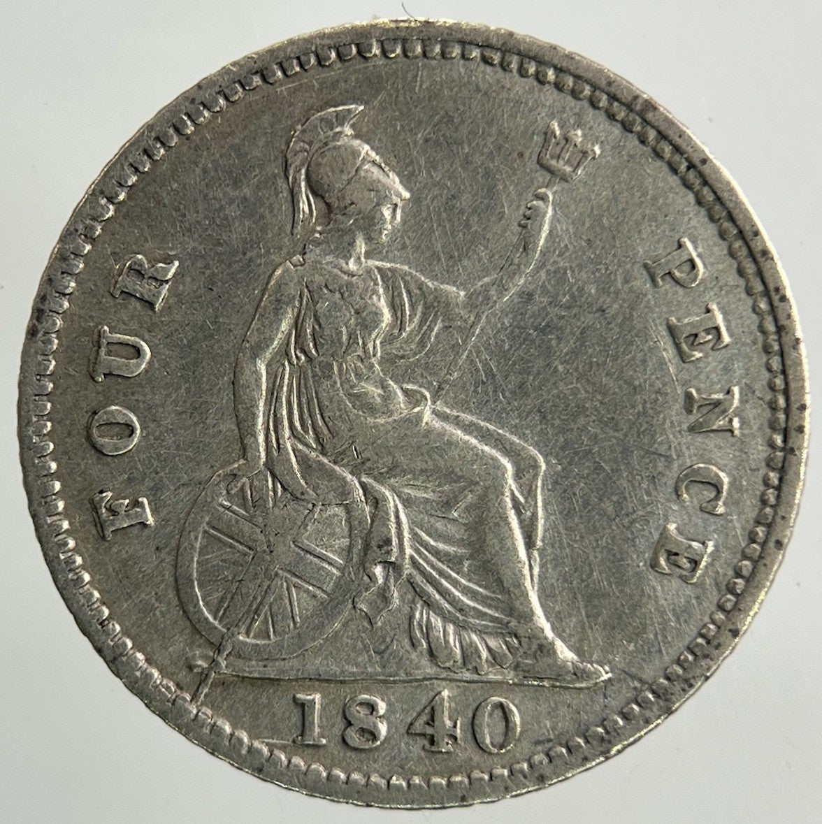 1840 Victoria Groat Four - Pence Silver Coin | Fine Collectable Grade