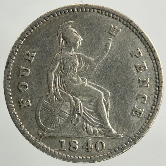1840 Victoria Groat Four - Pence Silver Coin | Fine Collectable Grade