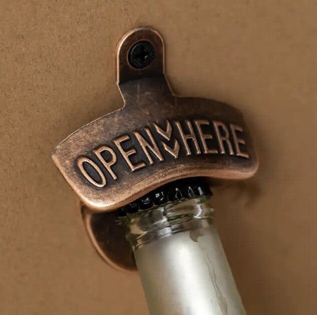 Metal Wall Mounted Bottle Opener Traditional Pub Design - UK Stock