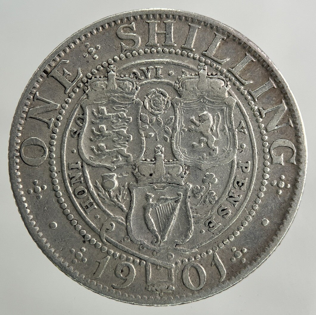 1901 Victoria One Shilling Silver Coin | Fine Collectable Grade