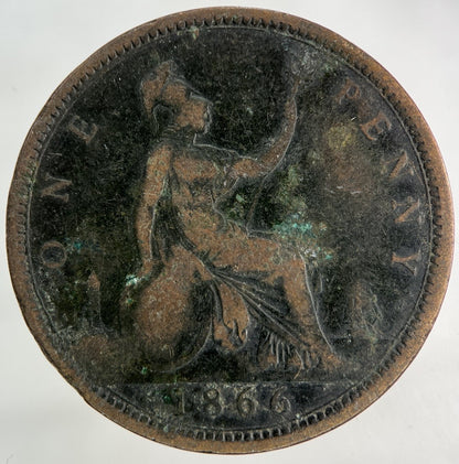 1866 Victoria One Penny Coin | Collectable Grade