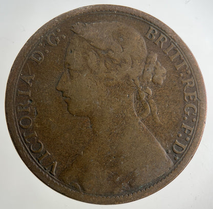 1876 - H Victoria One Penny Coin | Collectable Grade