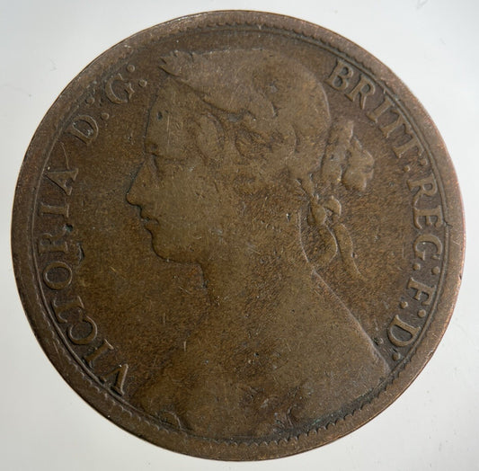 1876 - H Victoria One Penny Coin | Collectable Grade