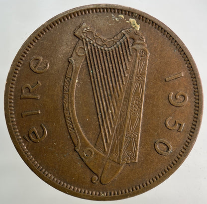 1950 Irish Ireland One Penny Coin | Fine Collectable Grade