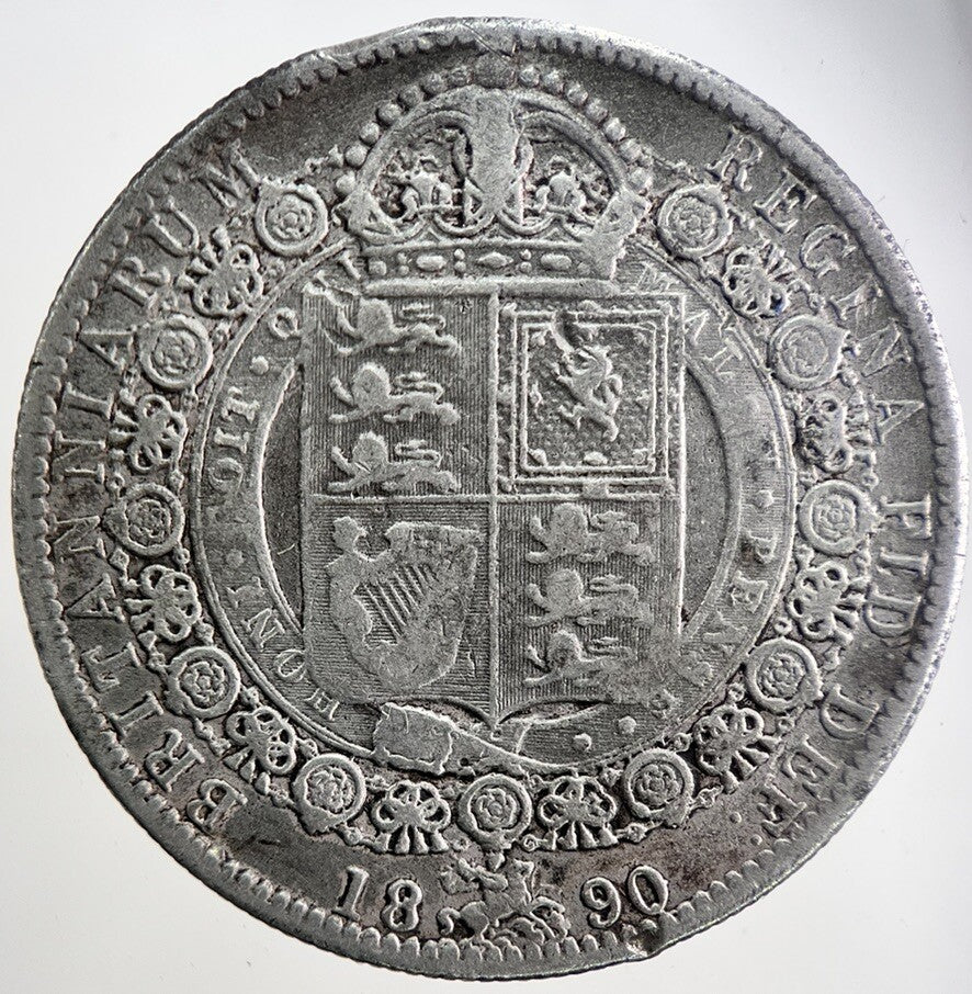1889 Victoria Half - Crown Silver Coin | Fine Collectable Grade