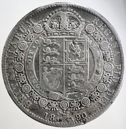 1889 Victoria Half - Crown Silver Coin | Fine Collectable Grade