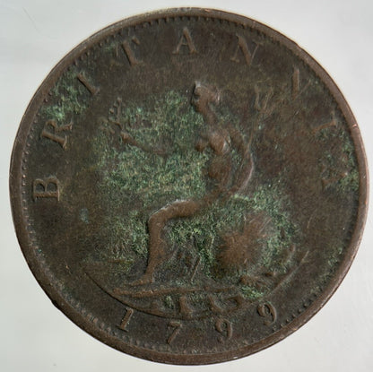 1799 George III 3rd Half - Penny Coin | Fine Collectable Grade