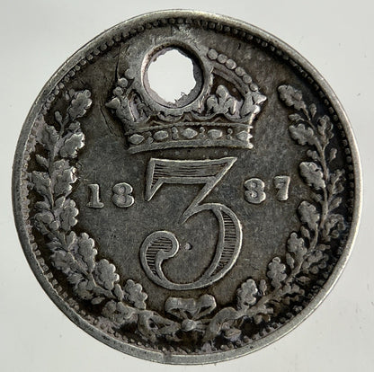 1887 Victoria Threepence Silver Coin | Fine Collectable Grade