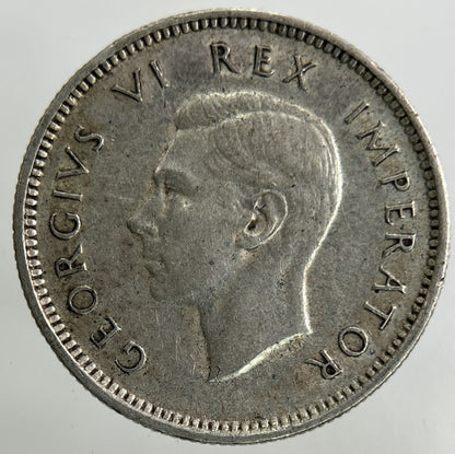 1943 South Africa Sixpence Silver Coin | Very High Grade