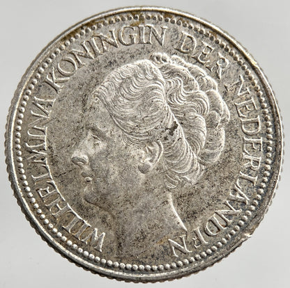 1941 Netherlands 25 Cents Silver Coin | Very Fine Grade
