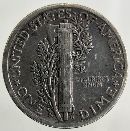 1943 - S US USA Mercury Dime Silver Coin | Fine Collectable Grade