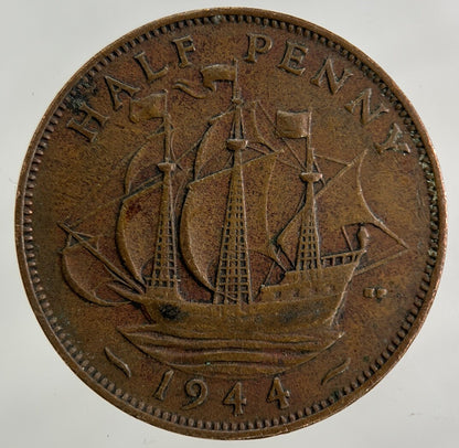 1944 George VI Half - Penny Coin | Fine Collectable Grade