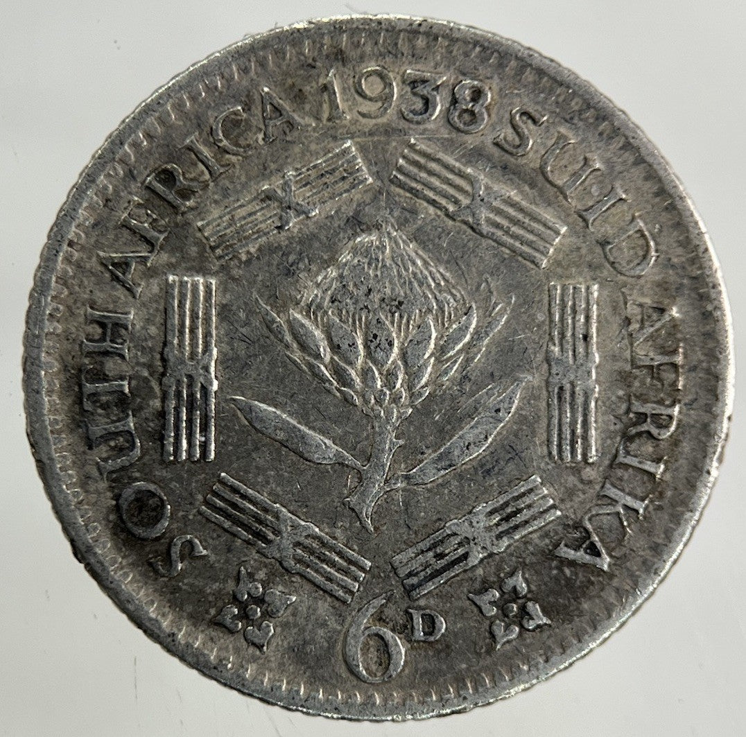 1938 South Africa Sixpence Silver Coin | Fine Collectable Grade