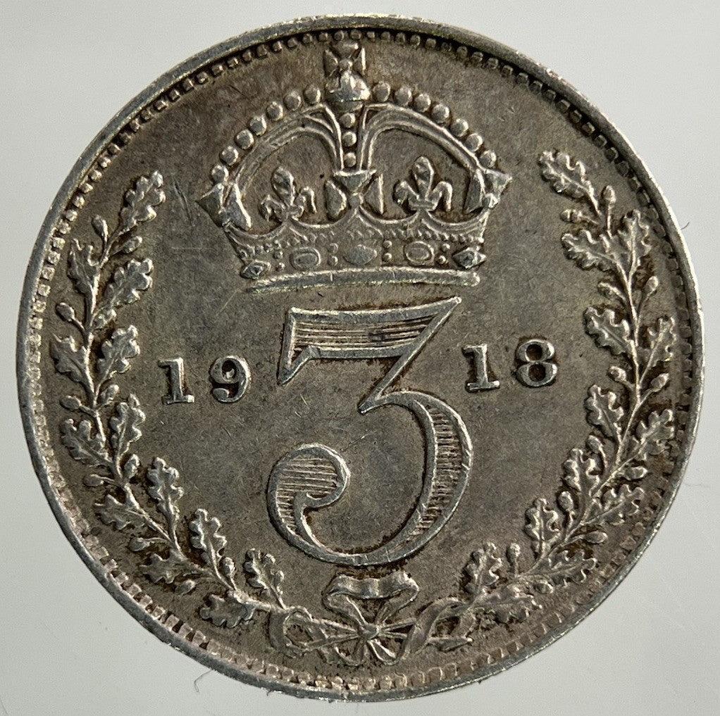 1918 George V Threepence Silver Coin | Very High Grade