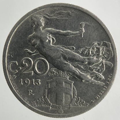 1913 Italy 20 Centesimi Coin | Fine Collectable Grade