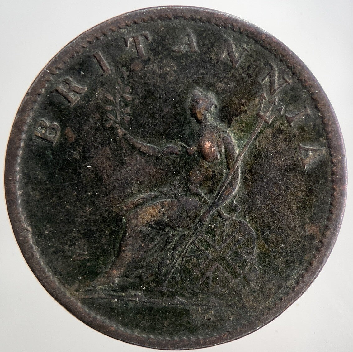 1807 George 3rd III Half - Penny British Coin | Fine Collectable Grade | a9041