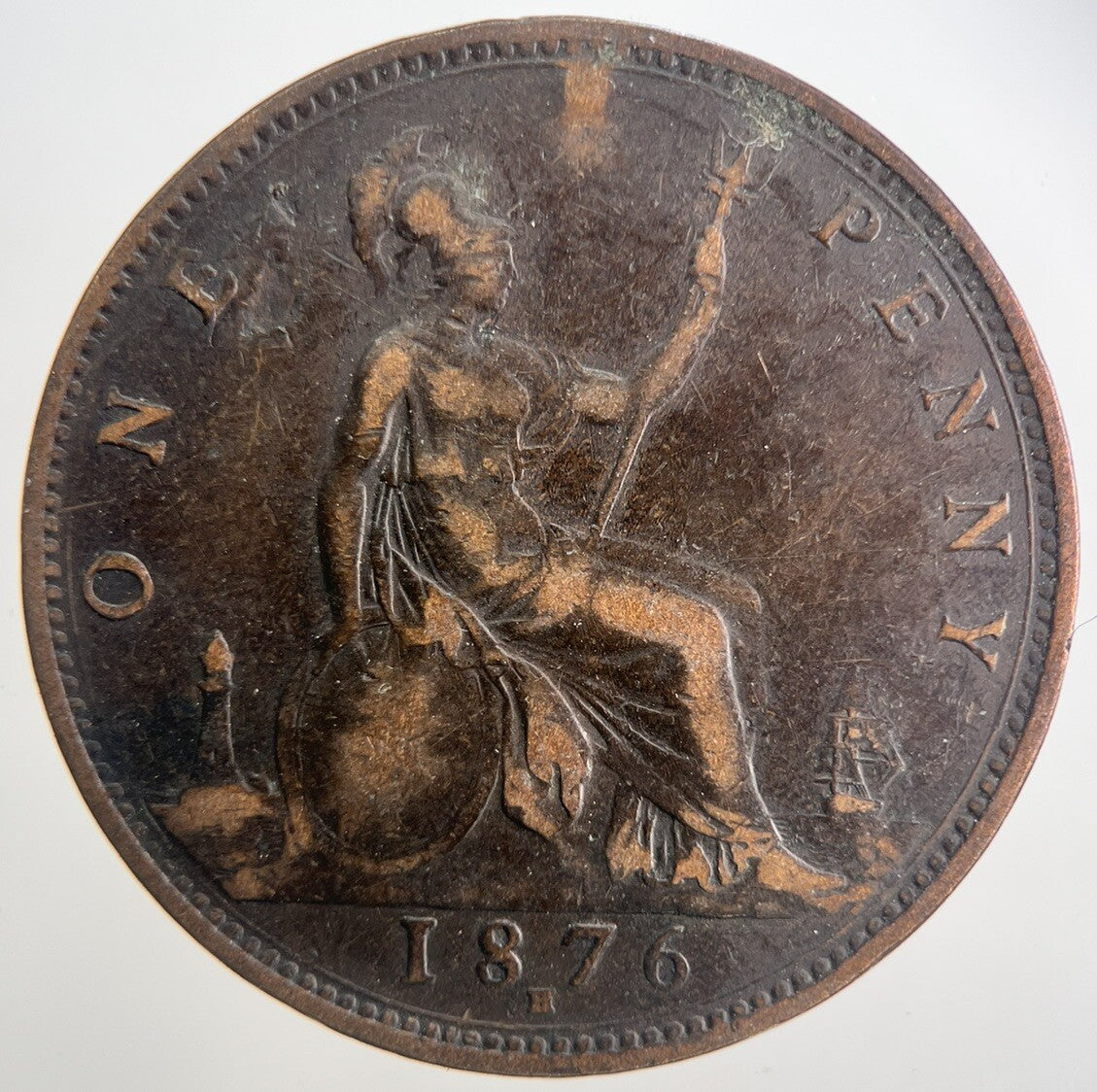 1876 - H Victoria One Penny Coin | Collectable Grade | a2155