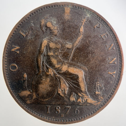 1876 - H Victoria One Penny Coin | Collectable Grade | a2155