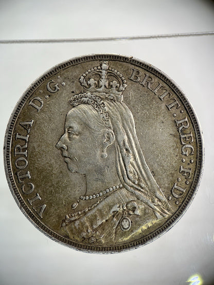 1890 Victoria One Crown Silver Coin | Very High Grade