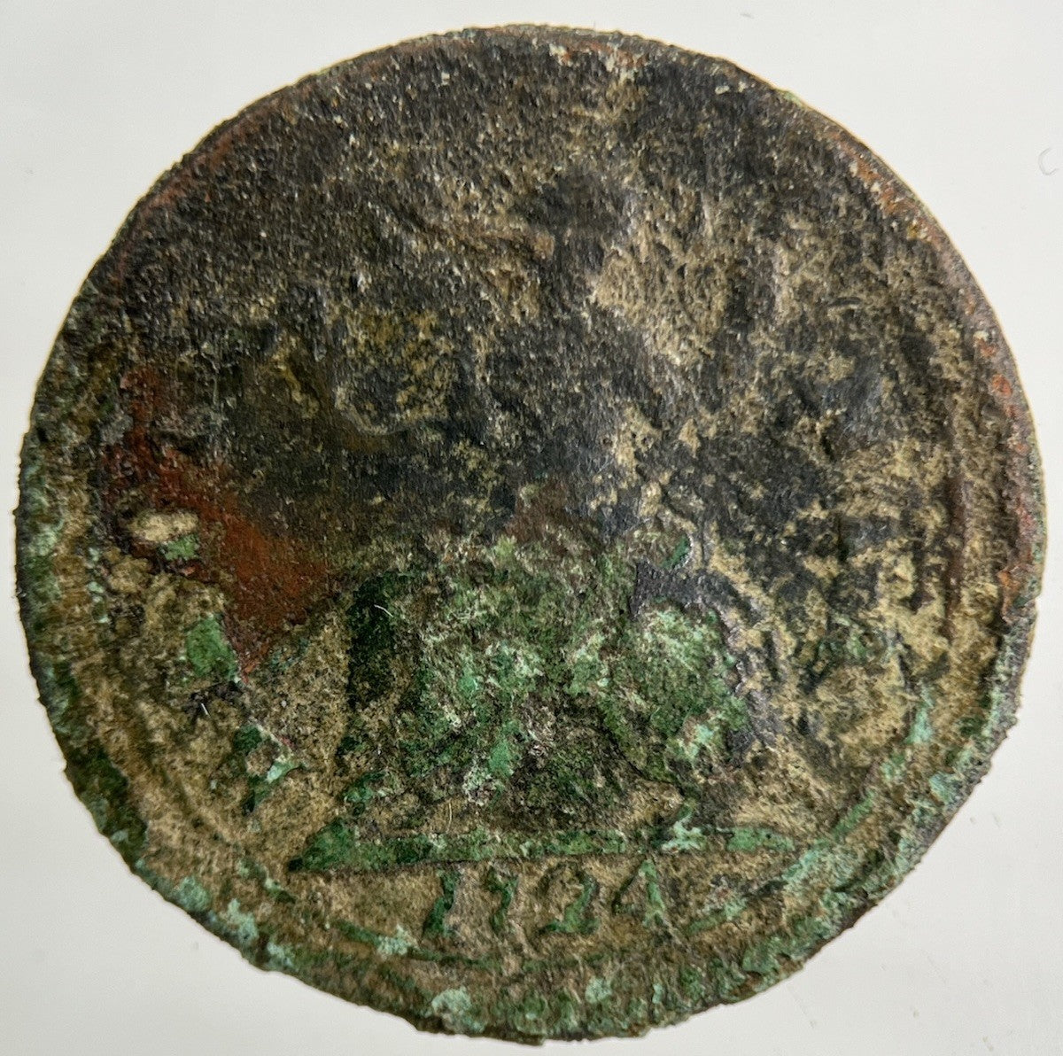 1724 George I 1st Farthing Coin | Fair Grade