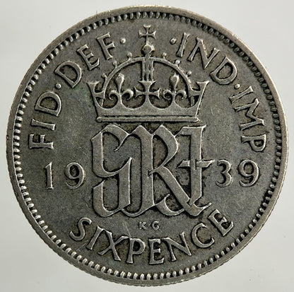 1939 George VI Sixpence Silver Coin | Fine Collectable Grade