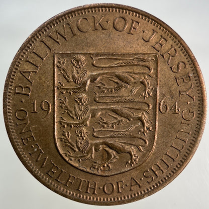 1964 Jersey 1/12 One Twelfth Of A Shilling Coin | Very High Grade