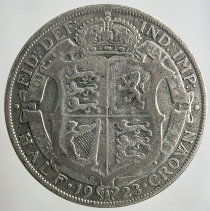 1923 George V Half - Crown Silver Coin | Fine Collectable Grade