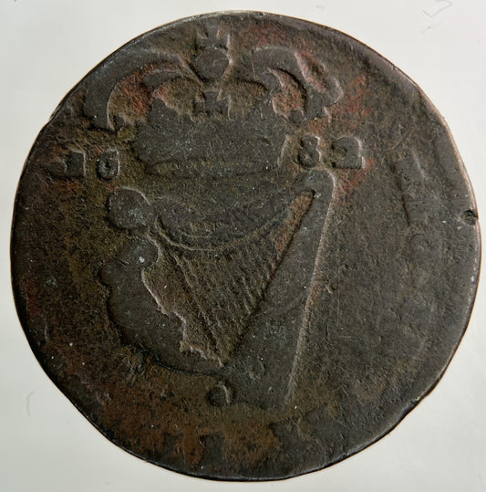 1682 Irish Half - Penny Coin | Fine Collectable Grade