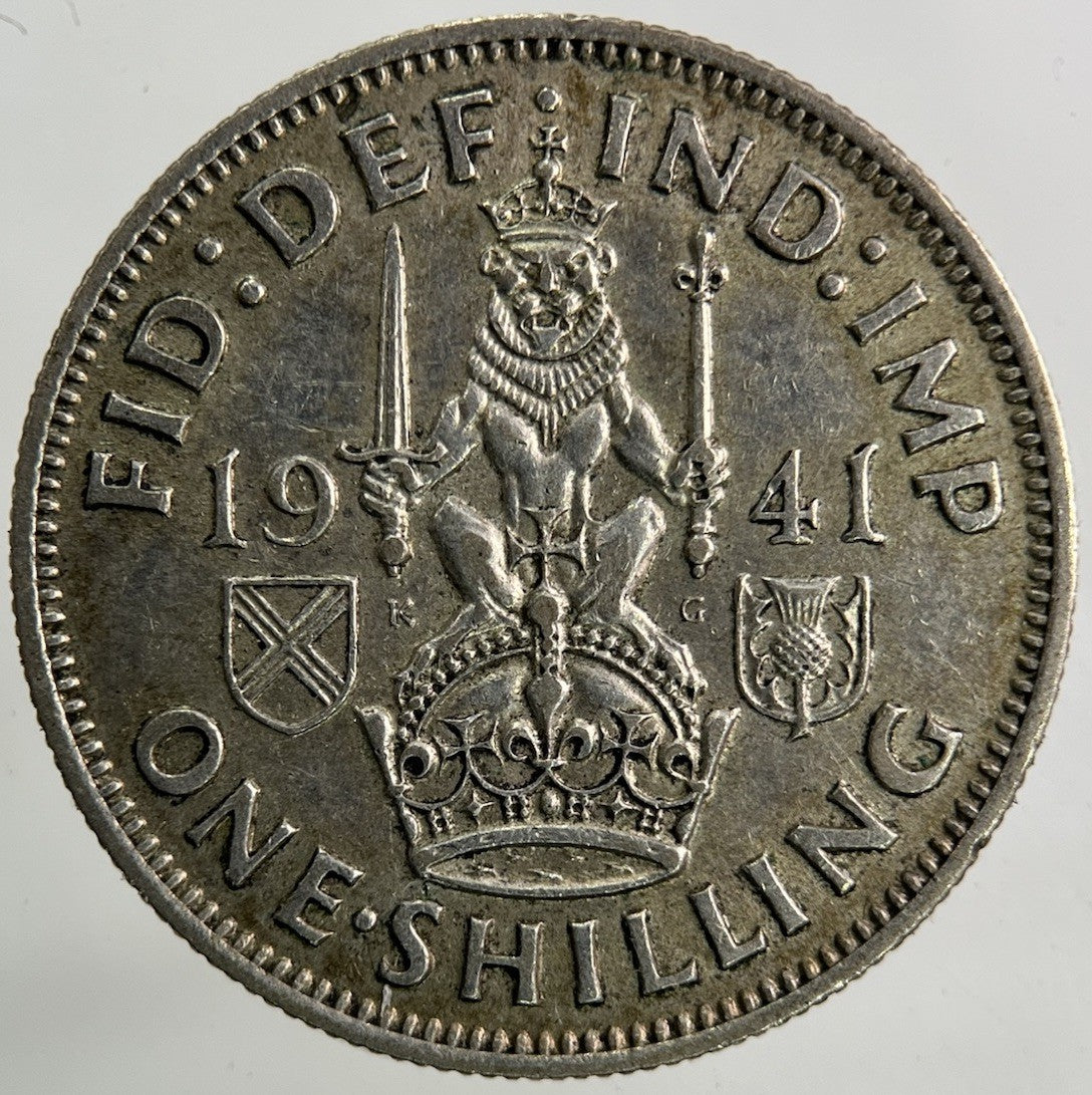 1941 George VI Shilling Silver Coin | Fine Collectable Grade