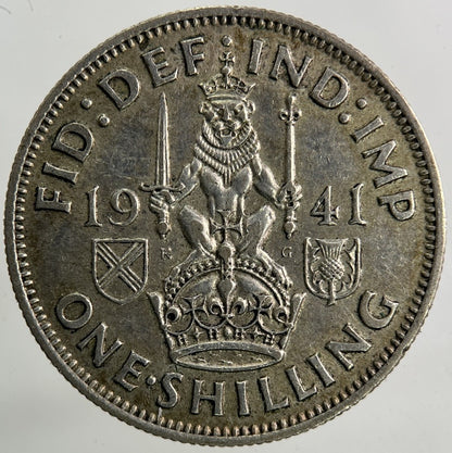 1941 George VI Shilling Silver Coin | Fine Collectable Grade