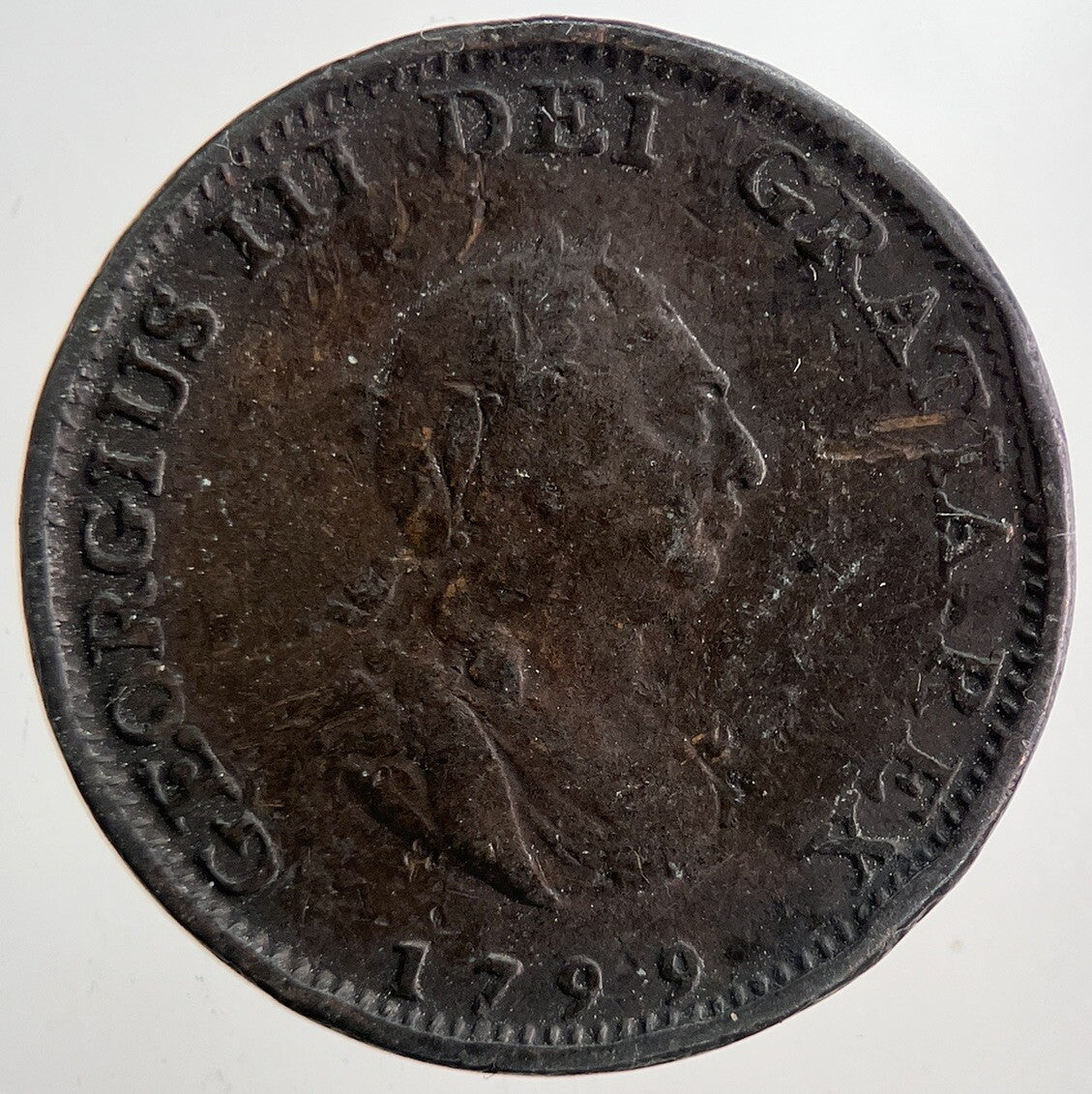 1799 George 3rd III Farthing Coin | Fine Collectable Grade | a6786