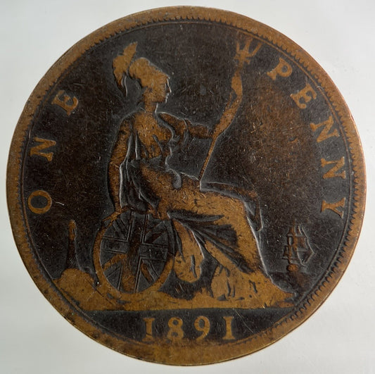 1891 Victoria One Penny Coin | Collectable Grade