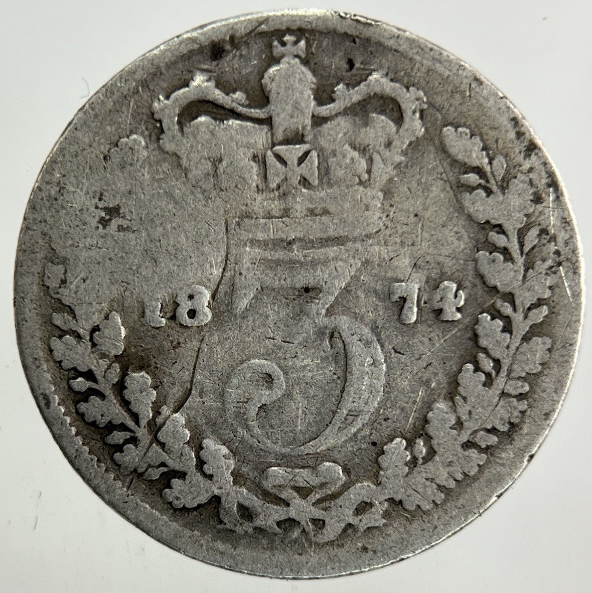 1874 Victoria Threepence Silver Coin | Collectable Grade