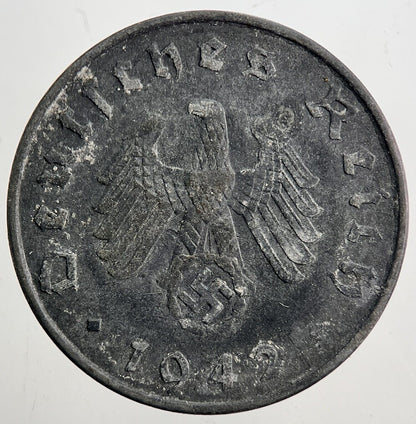 1942 - J Nazi Germany 10 Pfennig Coin | Very High Grade