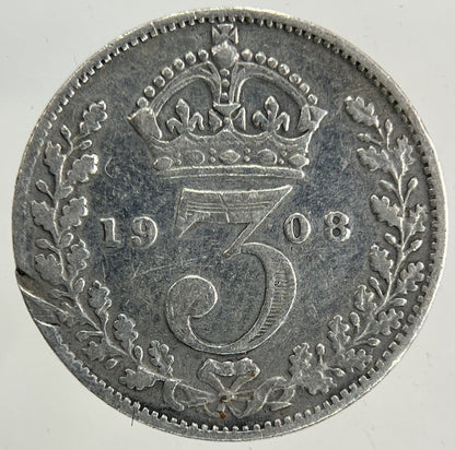 1908 Edward VII Threepence Silver Coin | Collectable Grade