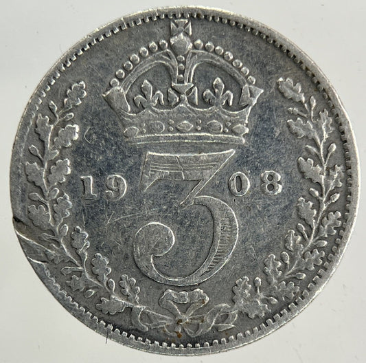 1908 Edward VII Threepence Silver Coin | Collectable Grade