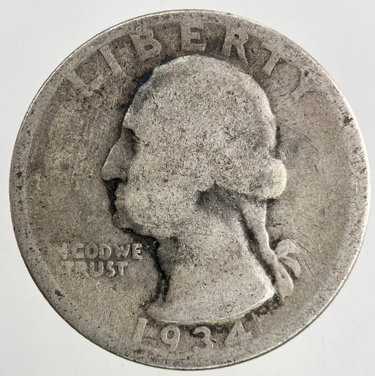 1934 US USA Quarter Dollar Silver Coin | Collectable Grade