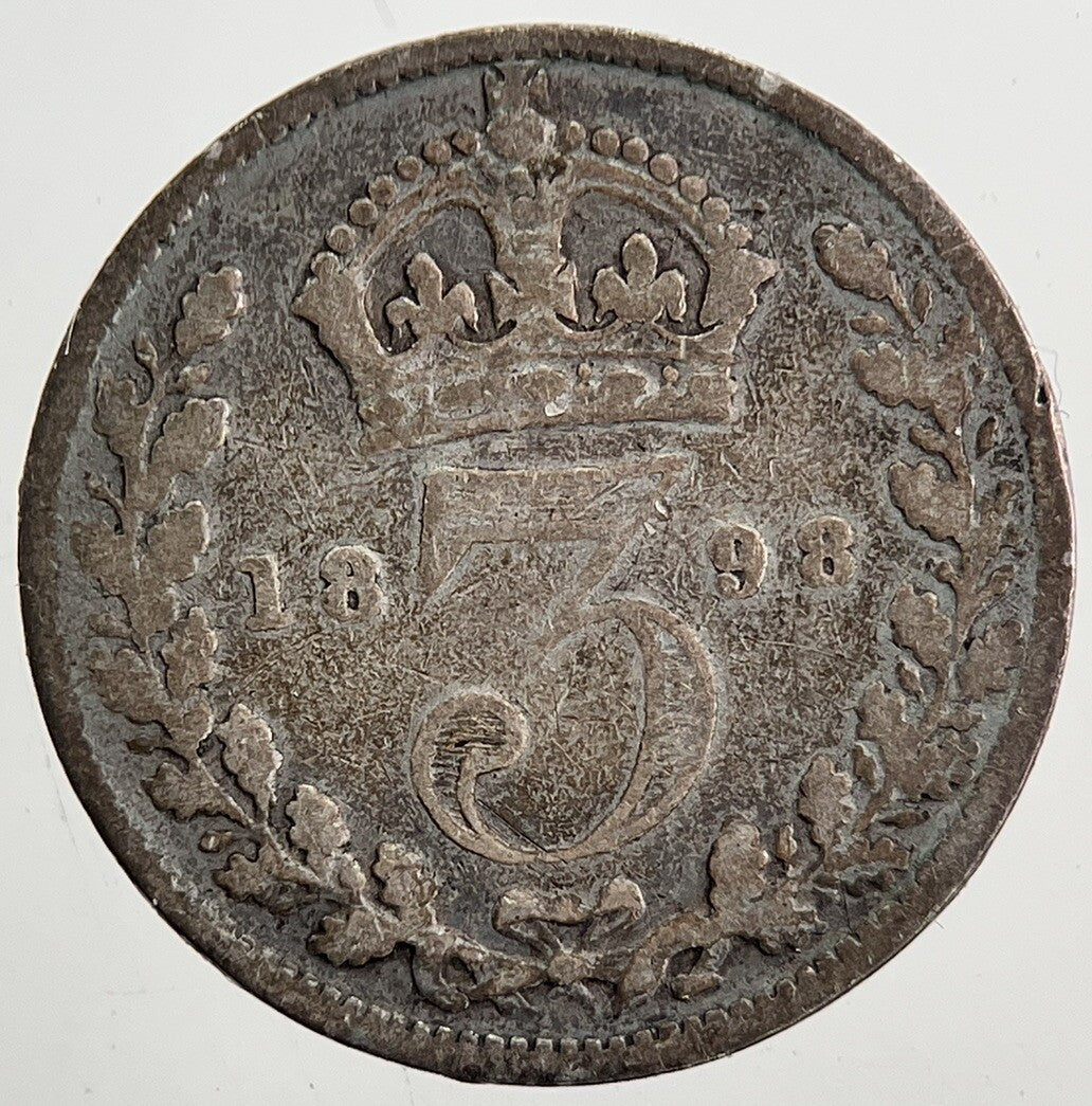 1898 Victoria Threepence Silver Coin | Collectable Grade