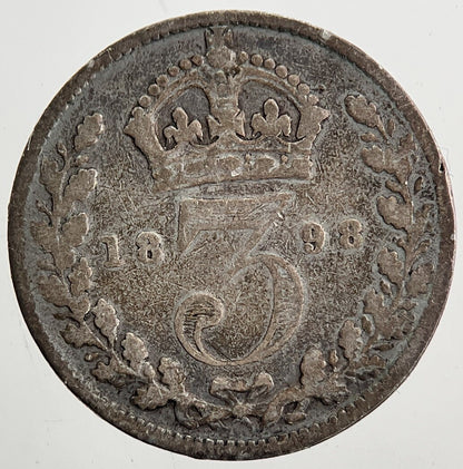 1898 Victoria Threepence Silver Coin | Collectable Grade